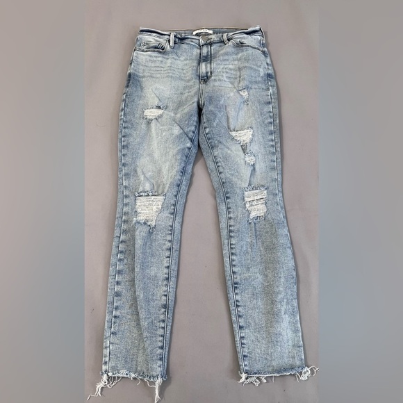 PACSUN Womens Size 30 Distressed High Rise Push Up Jegging Skinny Blue Jeans‎ - Picture 1 of 8